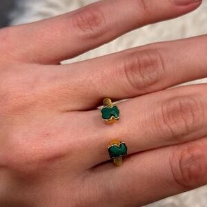 Tous vermile s925 ring malachite stone
